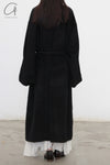 Mutedance 24 Autumn and Winter Collarless Buttoned Belt Long Coat MD-MD24FW20-DARK MD24FW19 MD24FW20